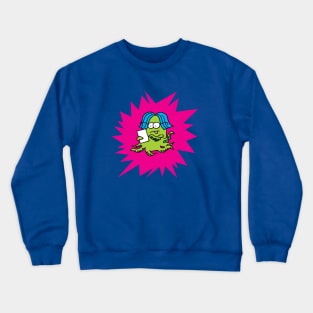 MONSTER WORKING ON IPAD TABLET Crewneck Sweatshirt